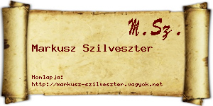 Markusz Szilveszter névjegykártya